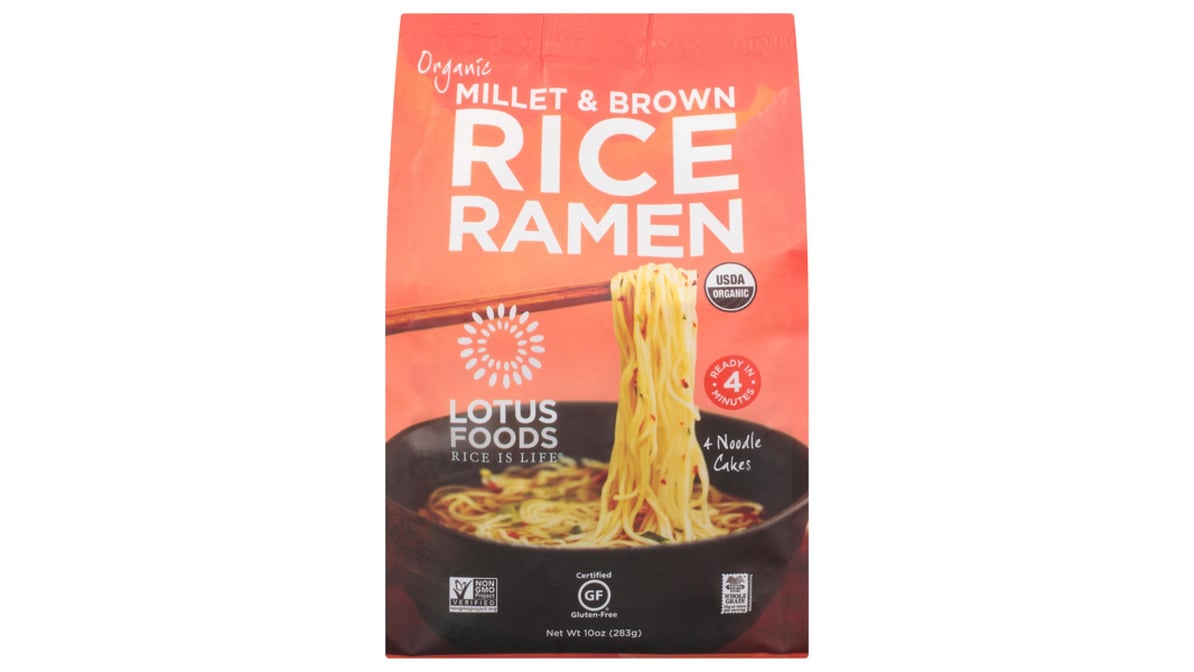 Lotus Foods Rice Ramen, Organic, Millet & Brown - 10 oz