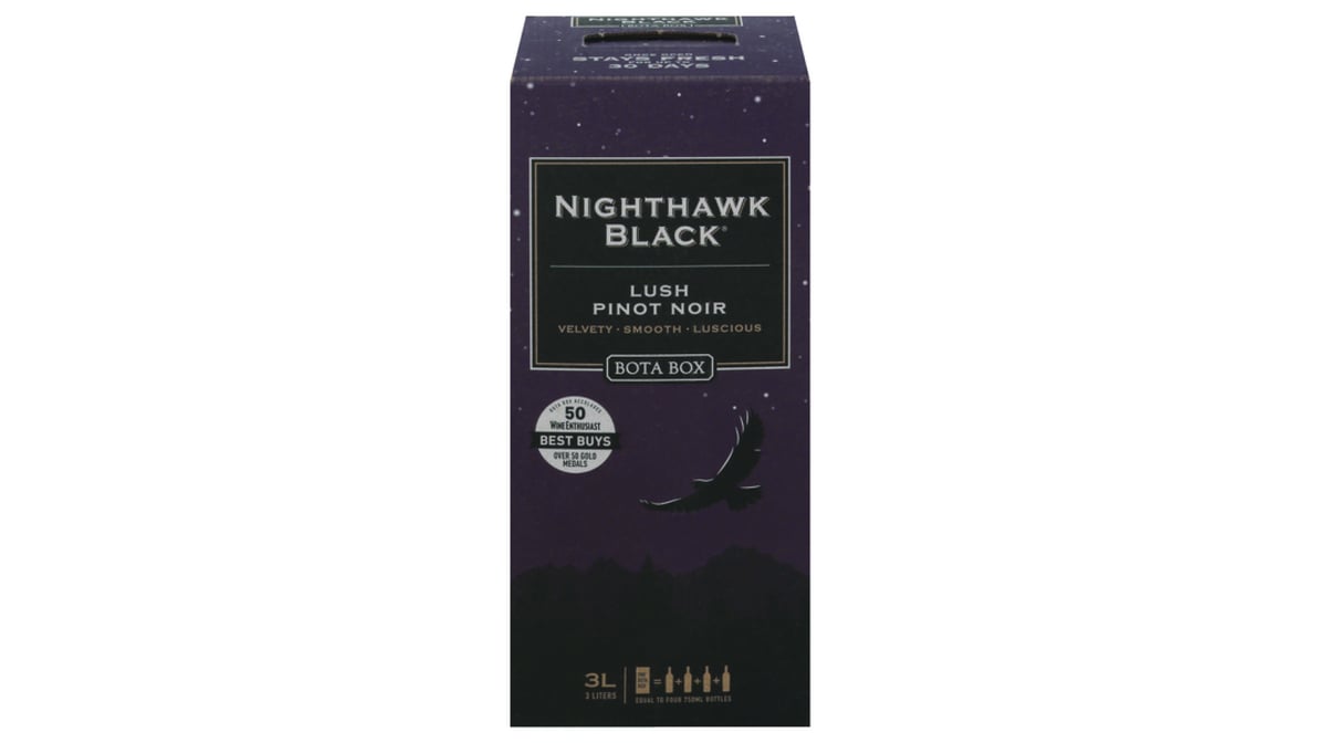 Bota Box Nighthawk Black Lush Pinot Noir Box California (3 L) | Delivery Near  Me - Doordash