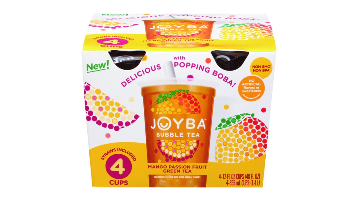 Joyba Mango Passion Fruit Green Bubble Tea - 4pk/12 Fl Oz Cups : Target