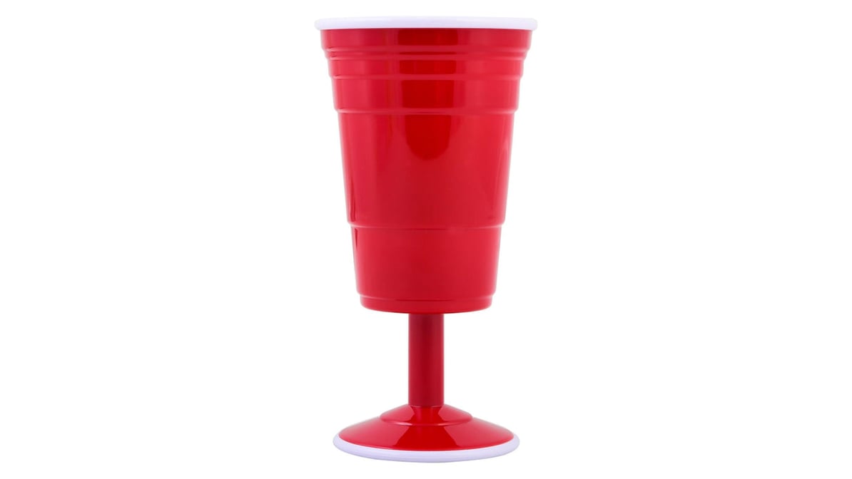 8oz Reusable Red Plastic Wine Cup