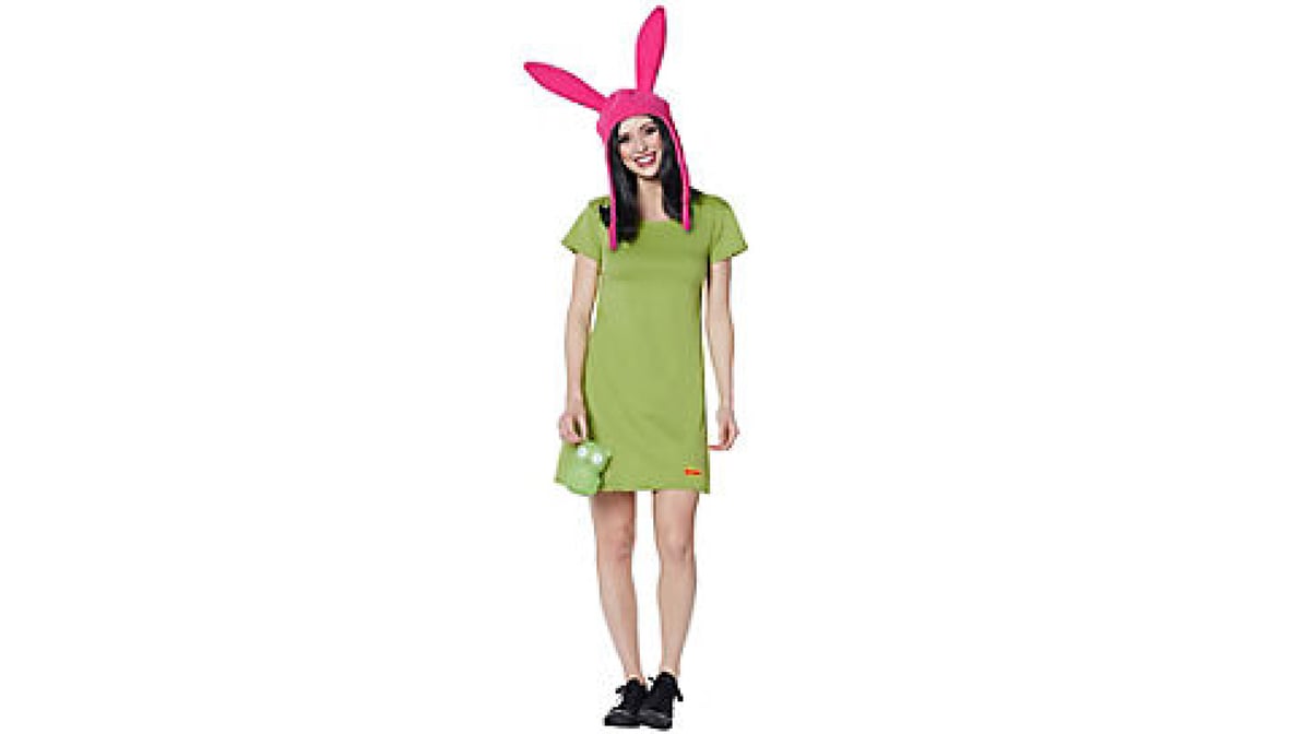 Bob's Burgers Louise Hat with Green Dress Costume Set (Large)