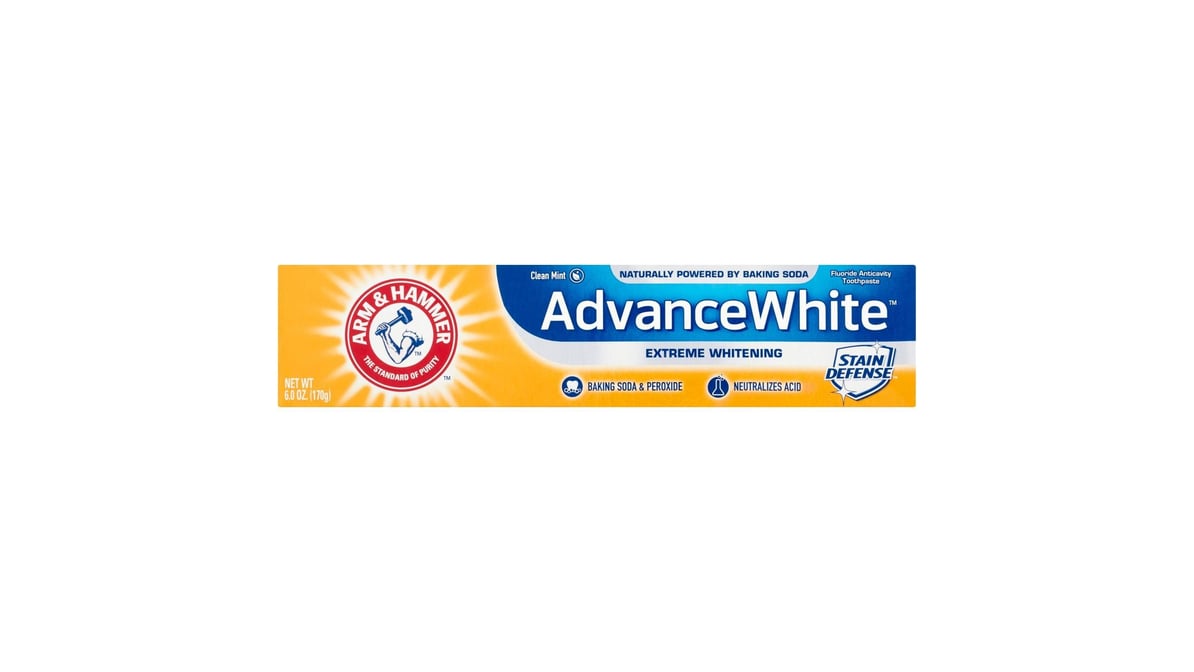 Arm & Hammer Advance White Fluoride Anticavity Toothpaste, Clean Mint - 6.0  oz