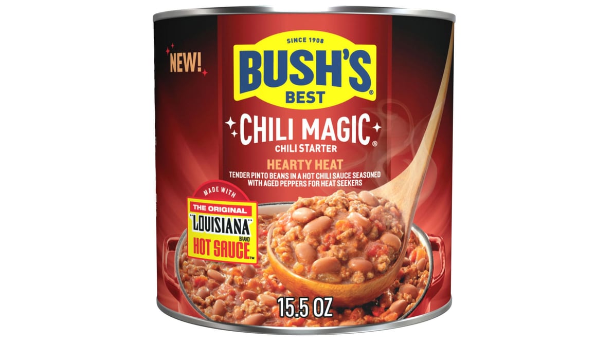 Bush's Chili Magic Hearty Heat Chili Starter, 15.5 oz, Can