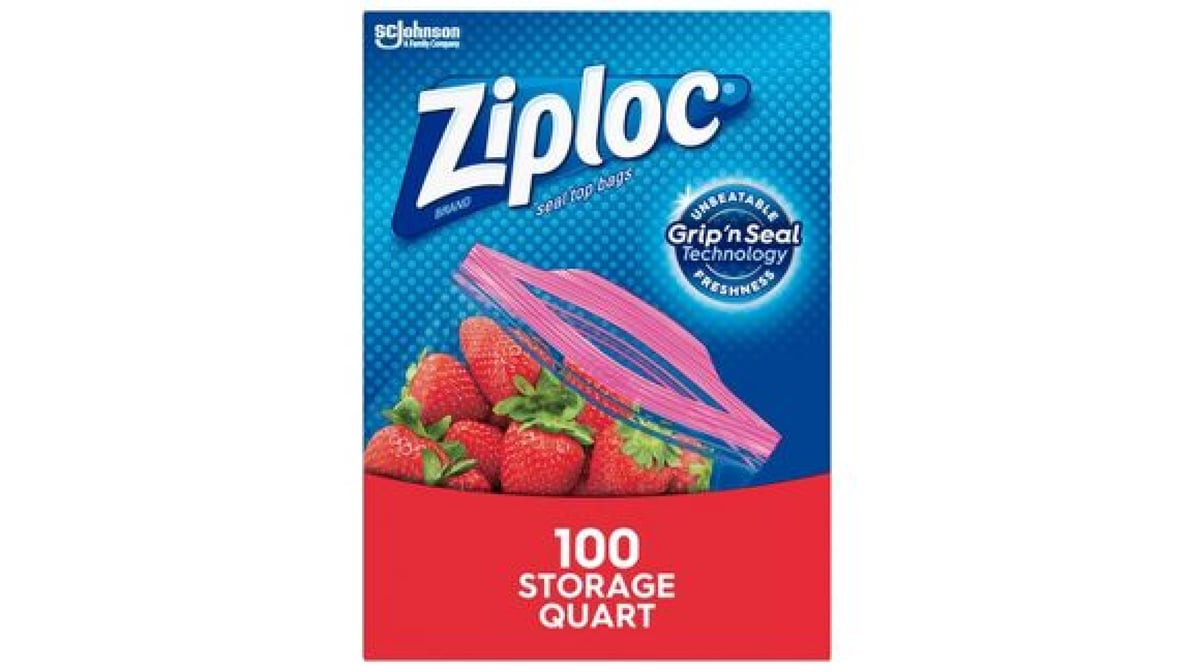 Ziploc Quart Storage Bags with Grip n Seal Technology (100 ct)