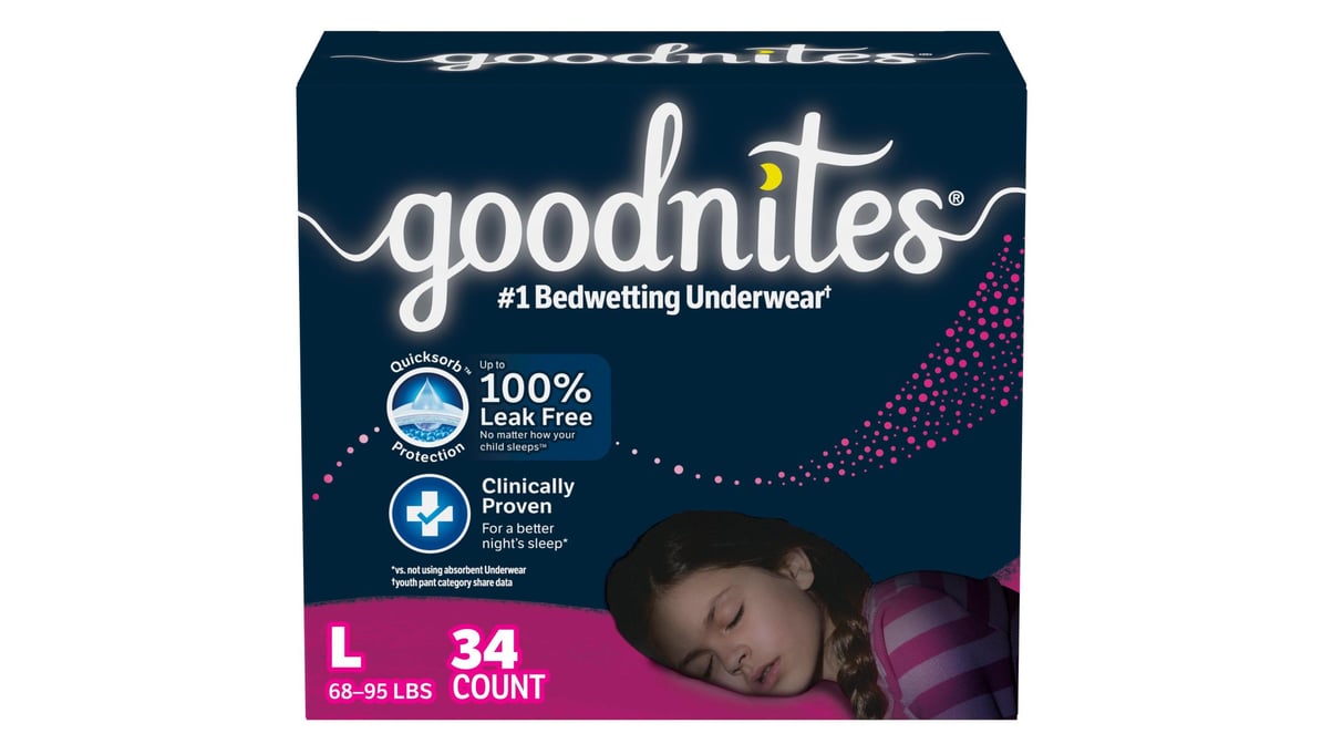 Goodnites Girls Large Nighttime Underwear (34 ct) | Delivery Near Me -  Doordash