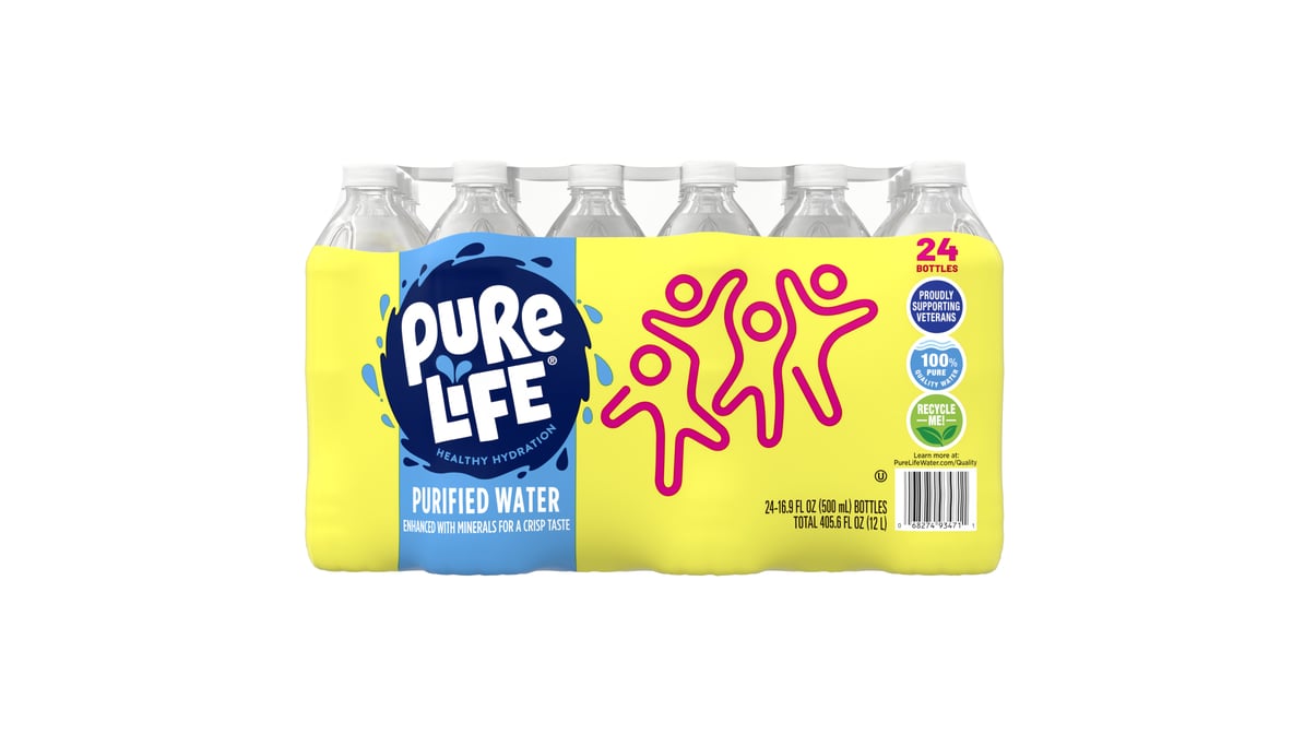 NESTLE PURE LIFE Purified Water, 16.9-ounce plastic bottles (Pack