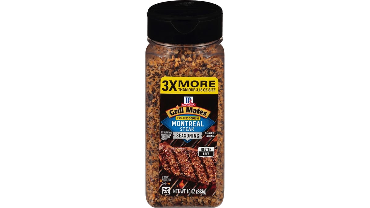 McCormick Grill Mates 25% Less Sodium Montreal Steak Seasoning, 10 oz