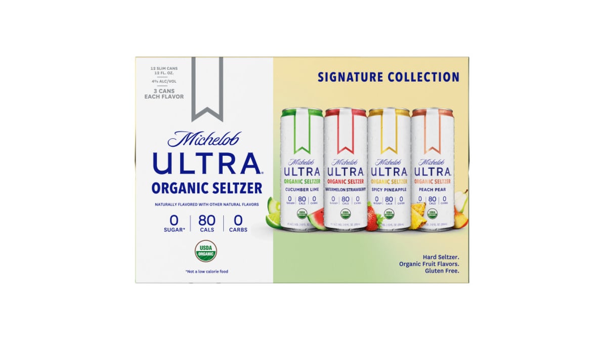 Michelob Ultra Hard Seltzer, Organic, Signature Collection - 12 pack, 12 fl oz slim cans