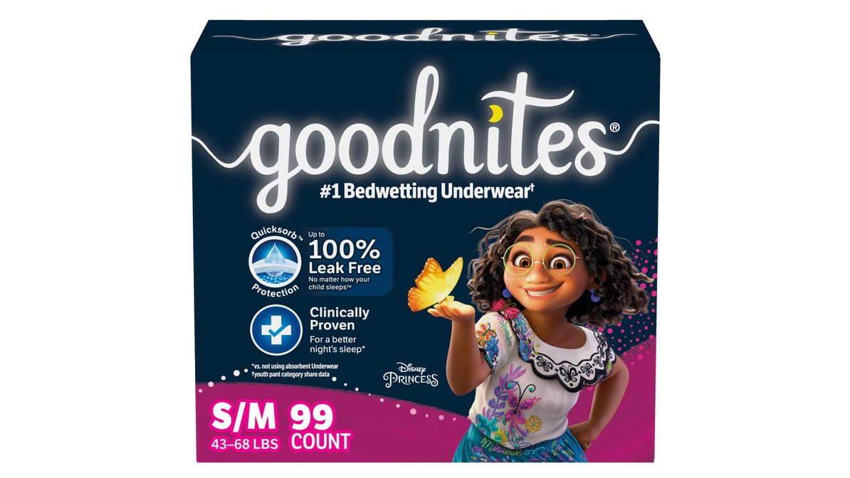 Goodnites Girls Nighttime Bedwetting Underwear (99 ct) (Small/Medium)  (43-68 lb) | Delivery Near Me - Doordash