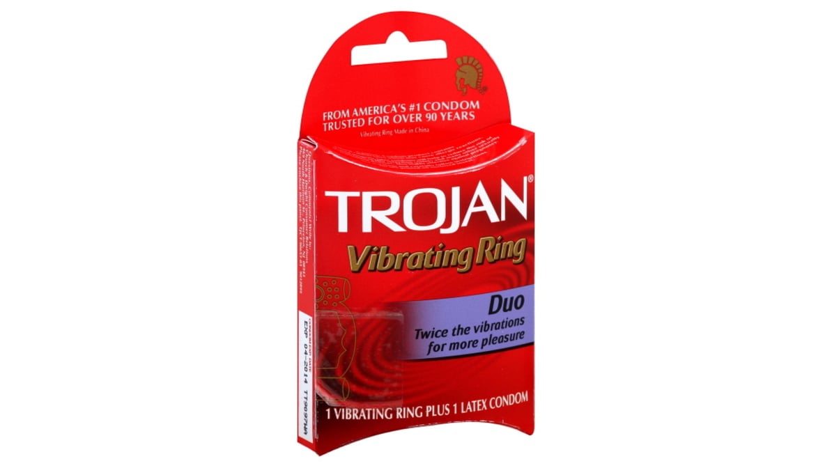 Trojan Latex Condoms With Vibrating Ring Duo | Delivery Near Me - Doordash