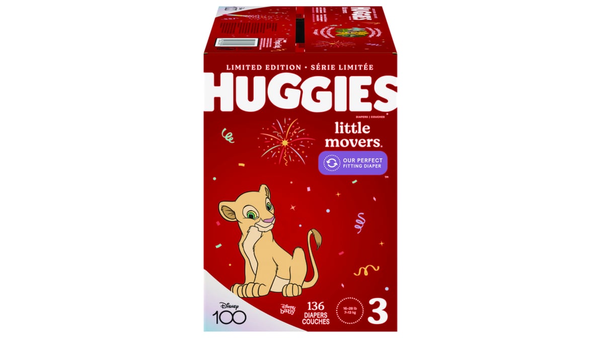 Huggies Little Movers Baby Diapers Size 3 (136 ct)
