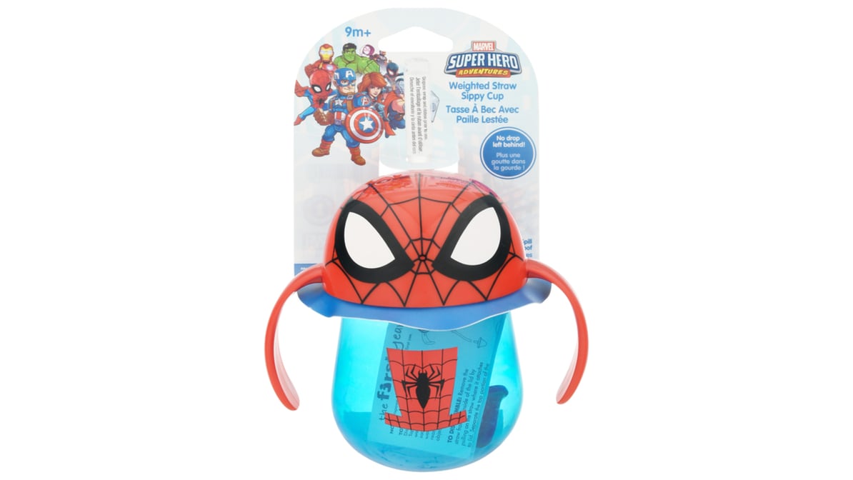 Marvel Spiderman Weighted Straw Trainer Cup 7 Oz - Training Sippy Cup for  Baby and Toddler