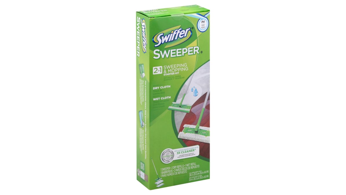 Swiffer Sweeper Cleaner Dry and Wet Mop Starter Kit for Cleaning