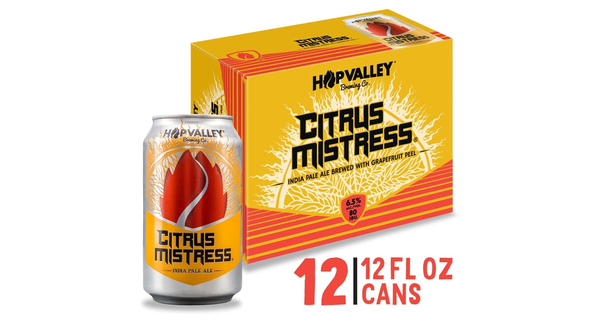 Hop Valley Citrus Mistress IPA Cans (12 oz x 12 ct) | Delivery Near Me -  Doordash