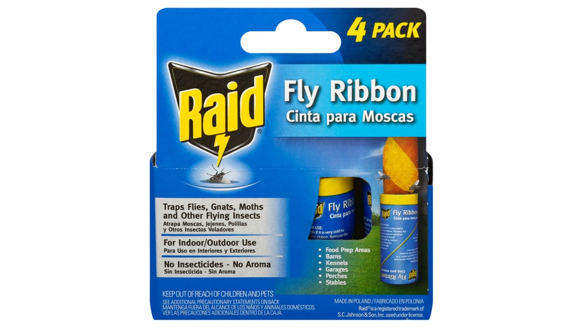 Raid Fly Ribbon Indoor & Outdoor Glue Traps (4 ct) Delivery - DoorDash