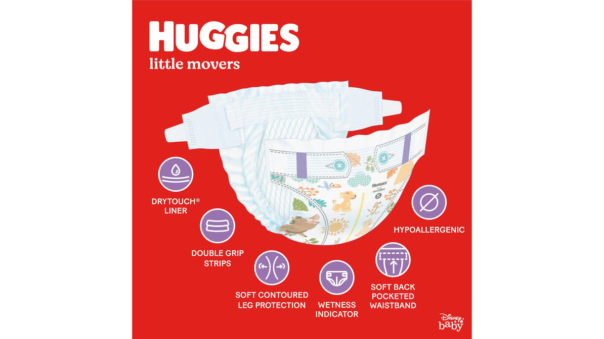 Huggies Little Movers Baby Diapers - Size 6 84 ct