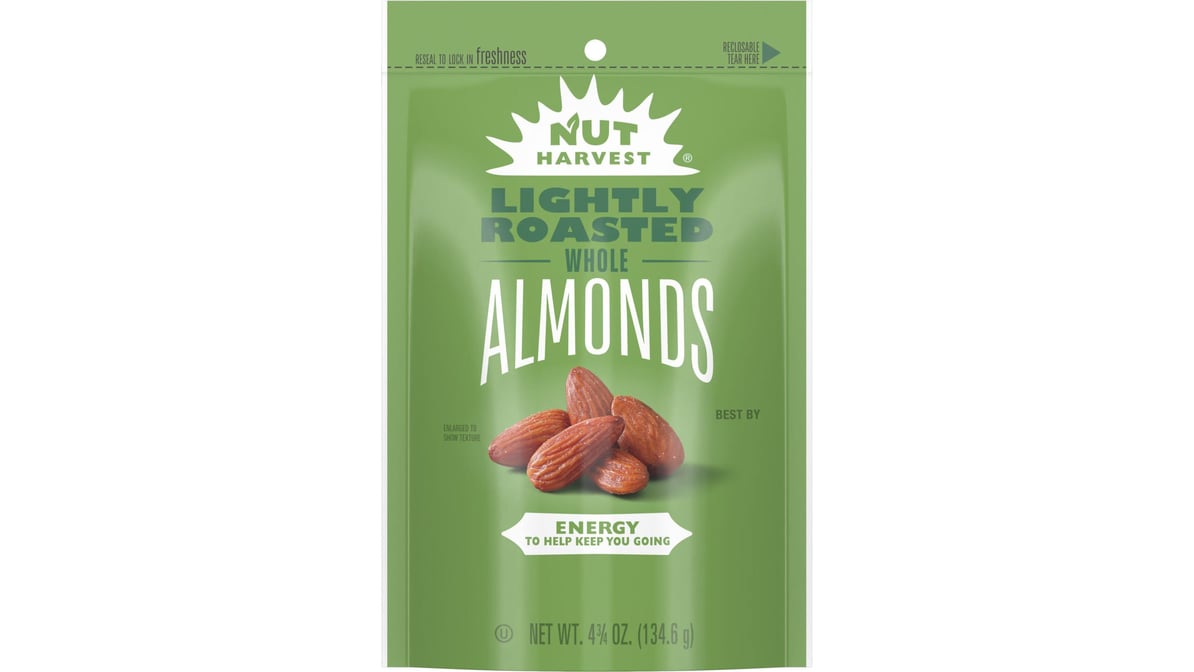 Nut Harvest Lightly Roasted Whole Almonds (4.75 oz) | Delivery Near Me -  Doordash