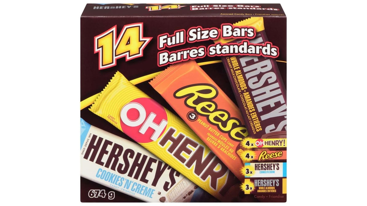 Hershey's Assorted Chocolate Bars Box (14 ct)