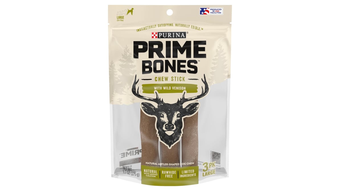 Prime Bones Chew Stick With Venison for Large Dogs