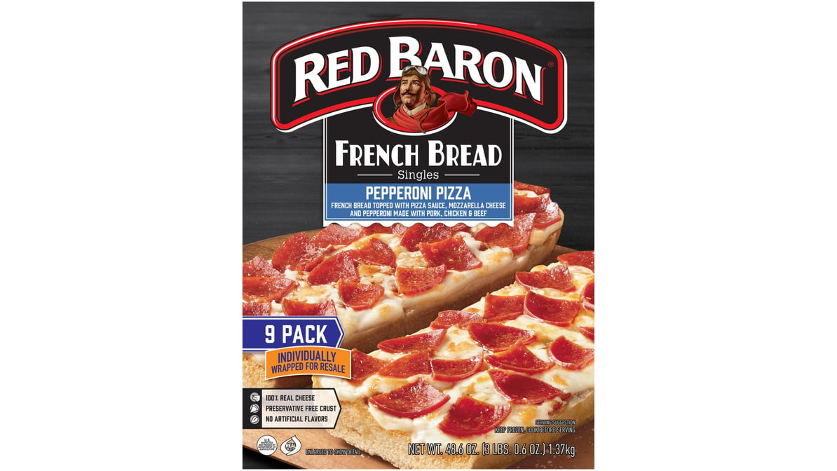 Red Baron French Bread Pepperoni Pizza, 9 ct.