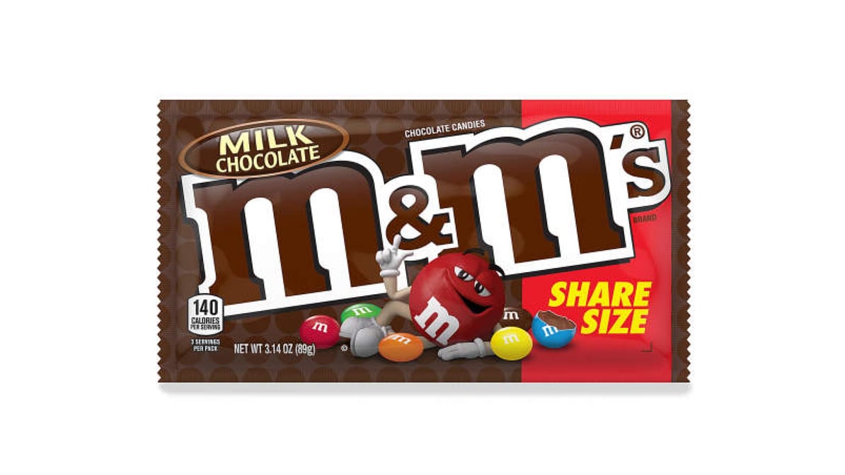 M & M Chocolate Candies, Milk Chocolate, Share Size - 3.14 oz