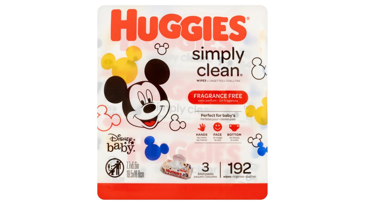 Baby Wipes, Unscented, Huggies Simply Clean Fragrance-Free Baby