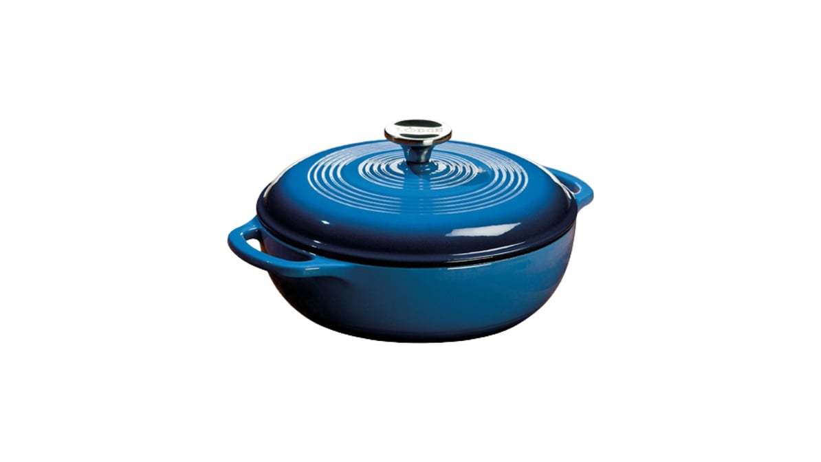 Lodge Cast Iron Enamel Dutch Oven Blue Pot (3 qt)