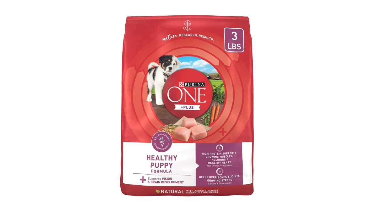 Purina ONE Plus Healthy Puppy Formula Natural High Protein Dry Dog Food ...