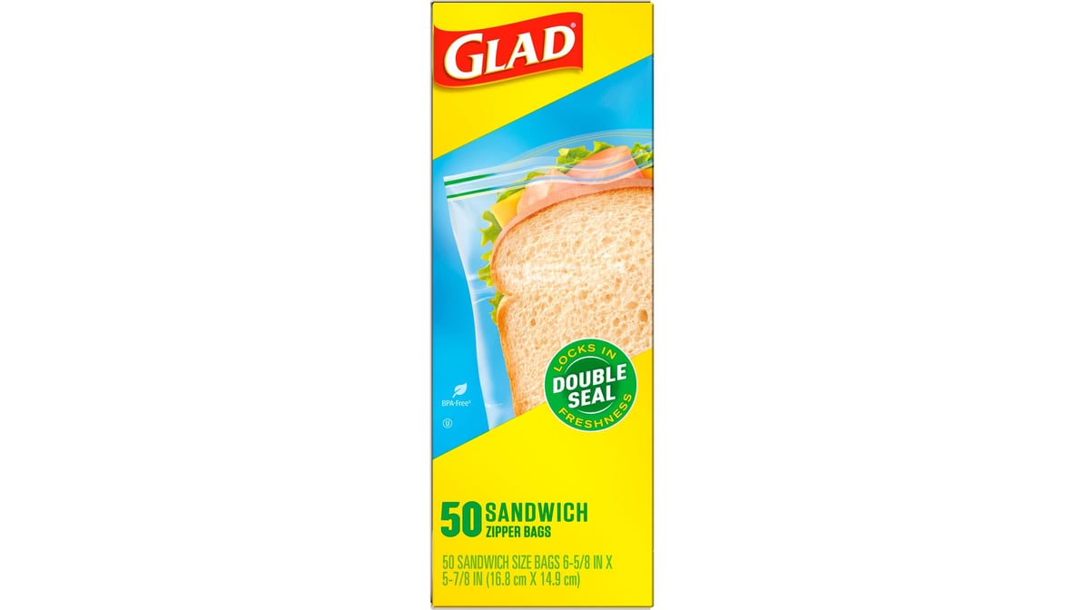 Glad Zipper Sandwich Bags 50CT