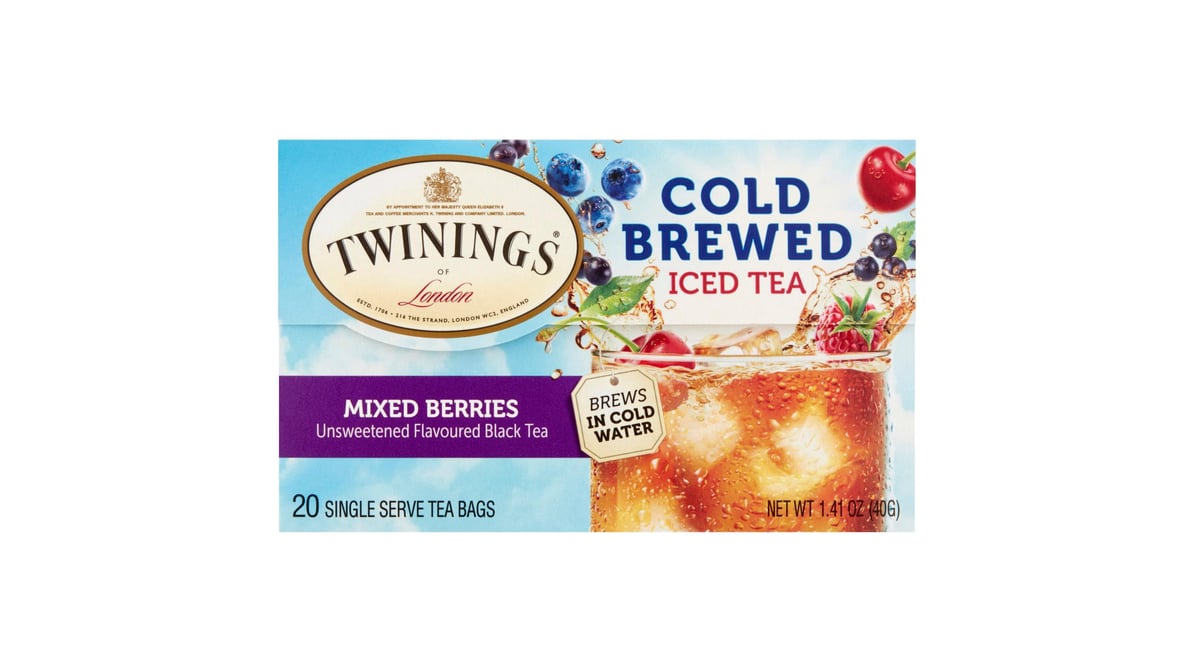 Twinings Cold Brewed Iced Tea Bags Mixed Berries (20 Ct) | Delivery ...