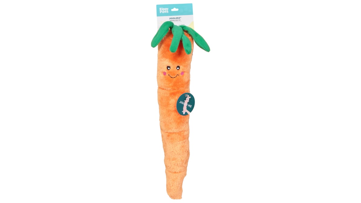 ZippyPaws Jigglerz Stuffed Squeaky Carrot Dog Toy