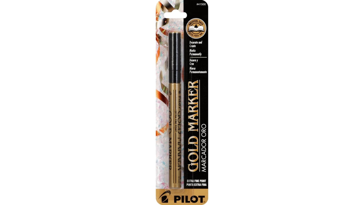 Pilot Metallic Permanent Marker, Extra-Fine, Gold