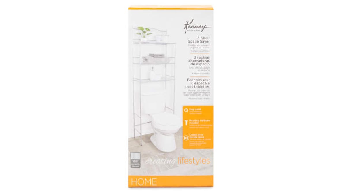 Kenney 3-Tier Over the Toilet Space Saver, Color: Polished Pewter - JCPenney