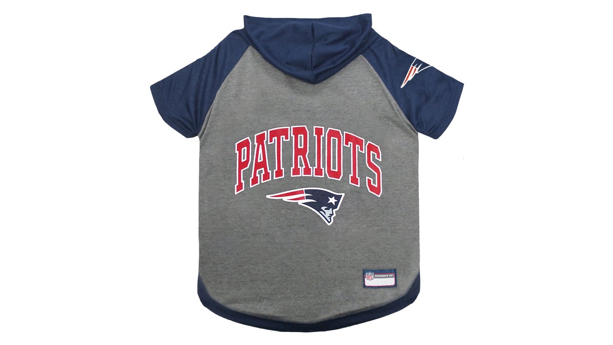 Pets First New England Patriots Nfl Hoodie Dog Tee Shirt (Small)