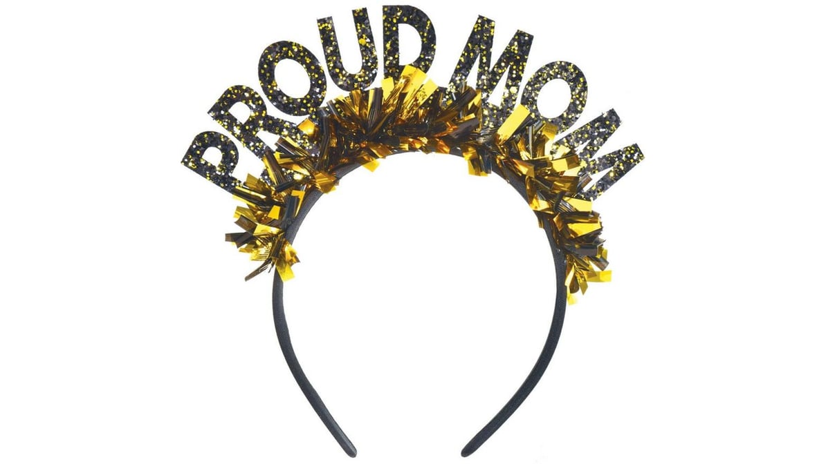 Proud Mom Graduation Glitter Black & Gold Headband | Delivery Near Me -  Doordash