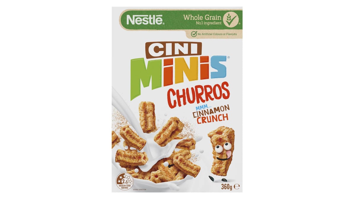 NEW NESTLE CINI MINIS CHURROS Breakfast Cereal Super Crunchy Cinnamon Flavor