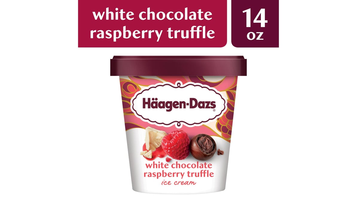 Haagen-dazs White Chocolate Raspberry Truffle Ice Cream - 14oz