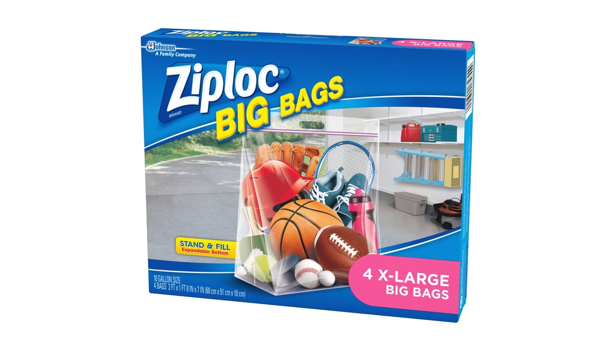 Ziploc Big Bags, X-Large - 4 bags