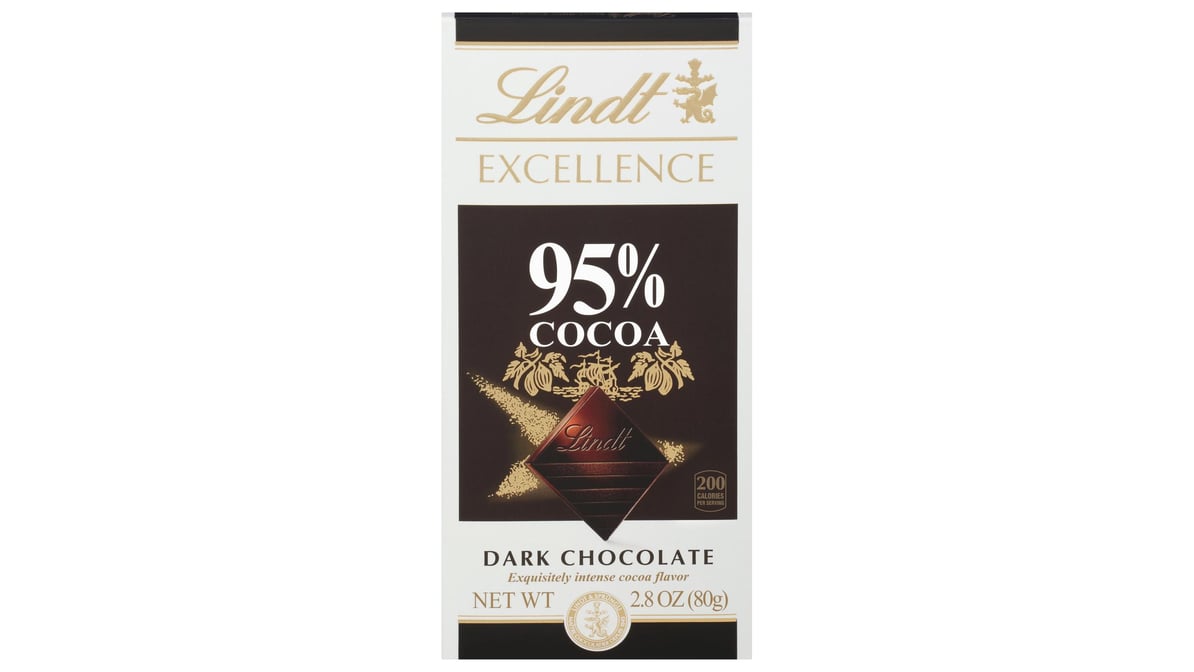 Lindt Excellence Chocolate, Dark, 95% Cocoa - 2.8 oz