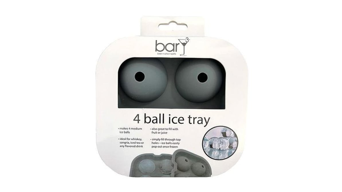 barY3 Grey Silicone 4 Ball Ice Tray