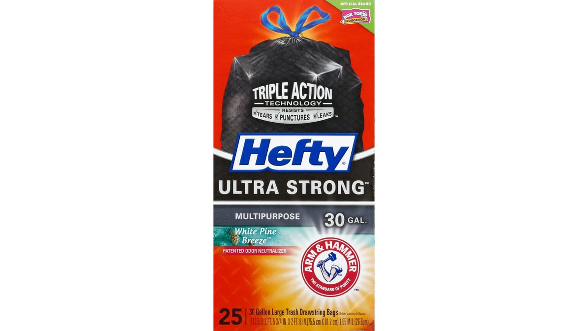 Hefty 30 Gal Ultra Strong Trash Bags White Pine Breeze (25 ct)