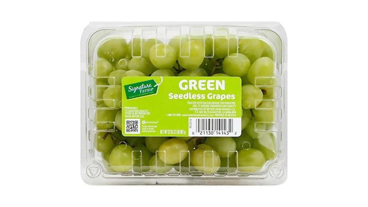 Signature Farms Green Grapes Seedless (3 lb) Delivery - DoorDash