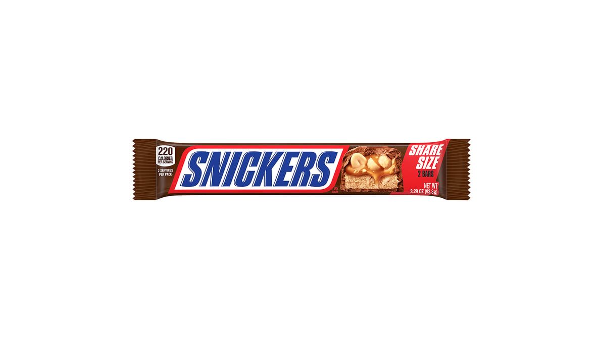 SNICKERS Milk Chocolate Candy Bar Sharing Size, 3.29 oz
