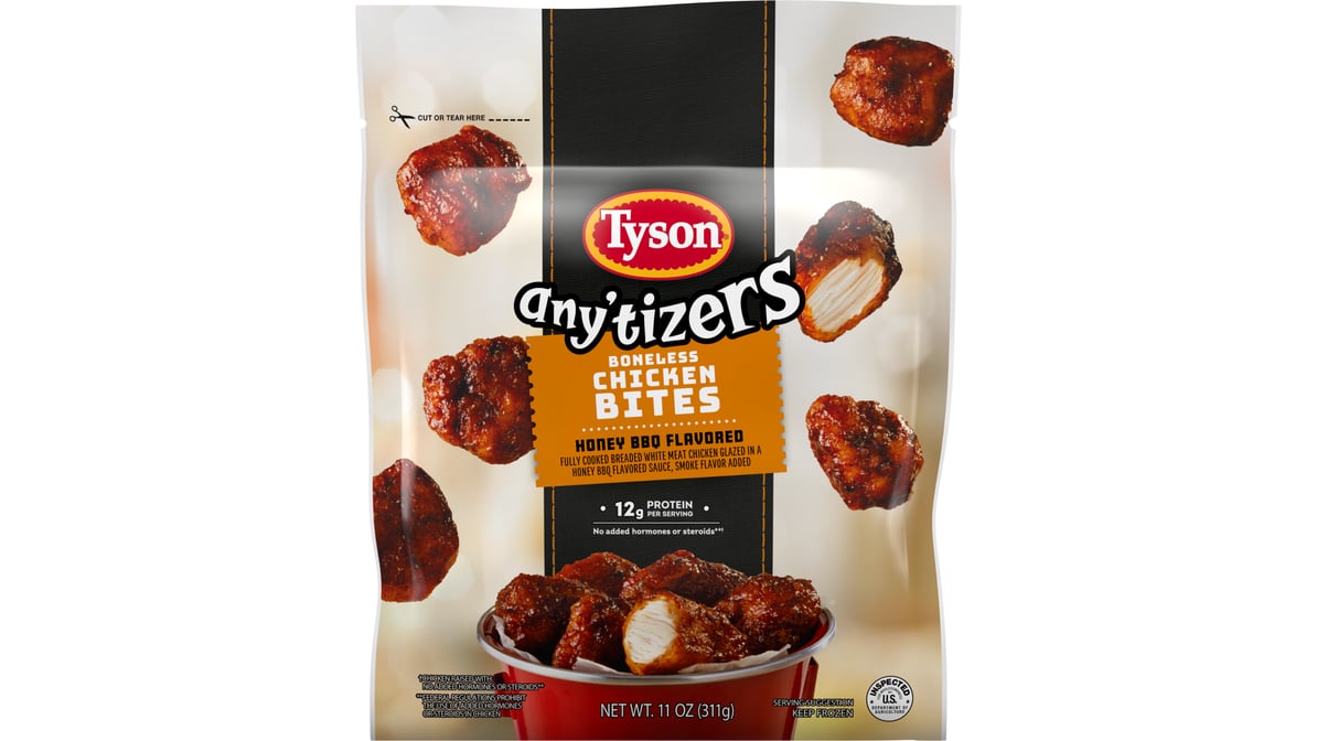 Tyson Any'tizers Fully Cooked Boneless Honey BBQ Chicken Bites (11 oz ...