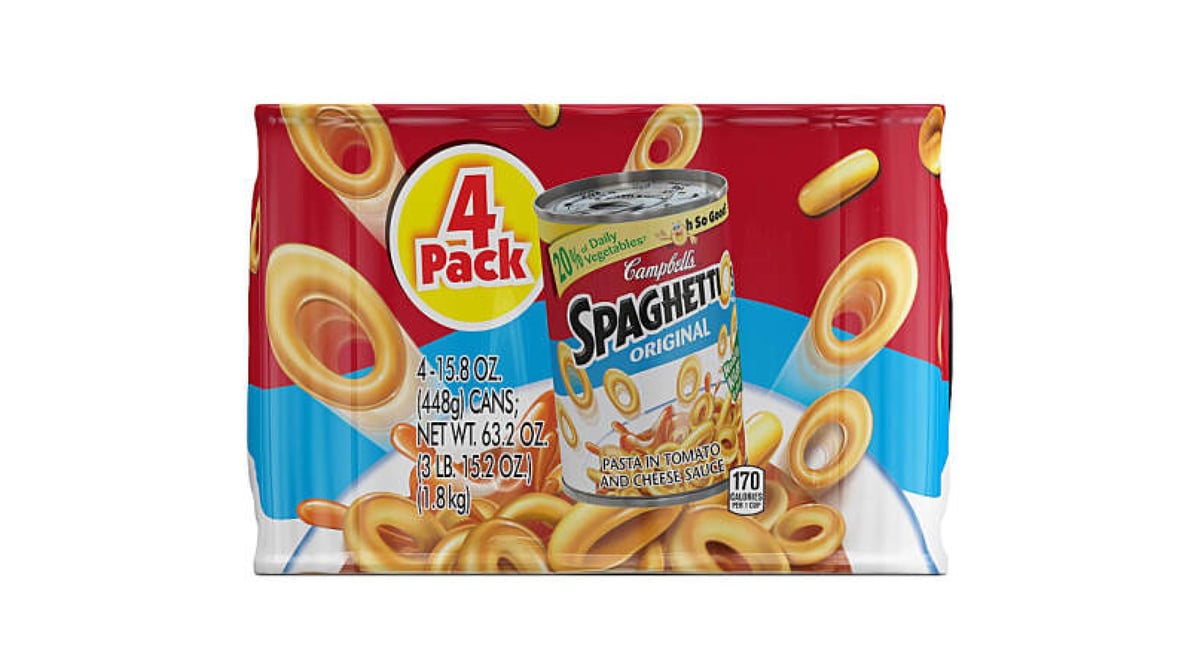 Spaghettios Pasta, Original, 4 Pack - 4 pack, 15.8 oz cans