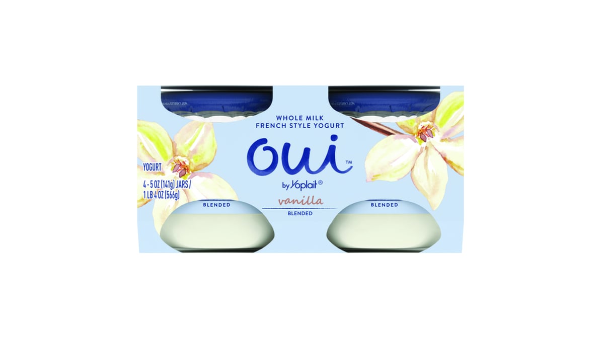 Oui by Yoplait Vanilla Whole Milk French Style Yogurt Jars, 4 ct