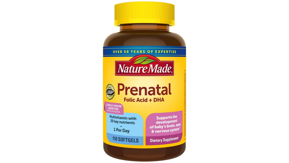 Nature Made Prenatal Multivitamin & DHA 200 mg Softgels (110 ct ...