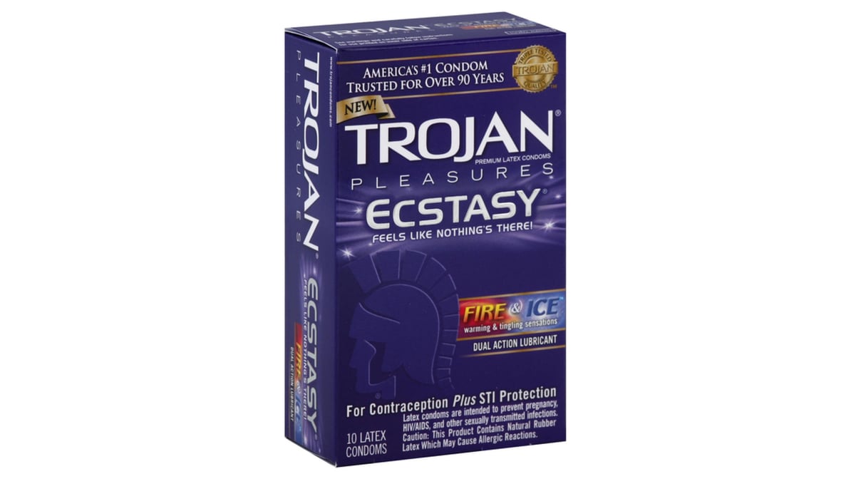 Trojan Pleasure Ecstasy Dual Action Lubricant Condom Fire and Ice (10 ct) |  Delivery Near Me - Doordash