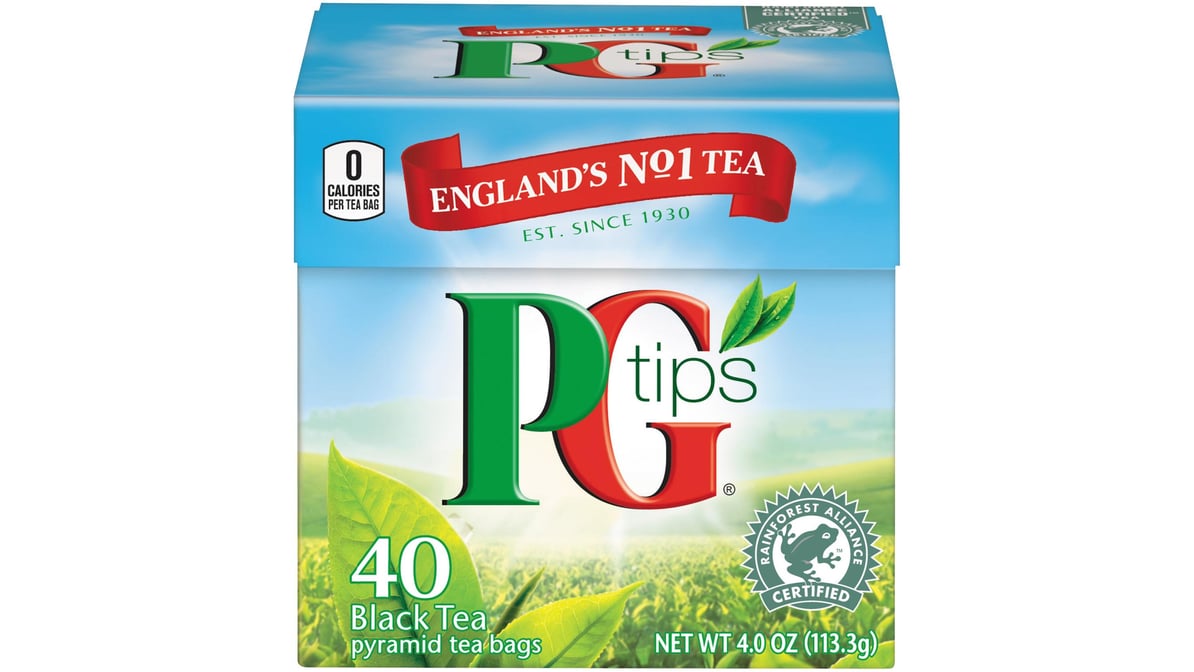 PG Tips Premium Black Tea, Pyramid Tea Bags, 40 Count
