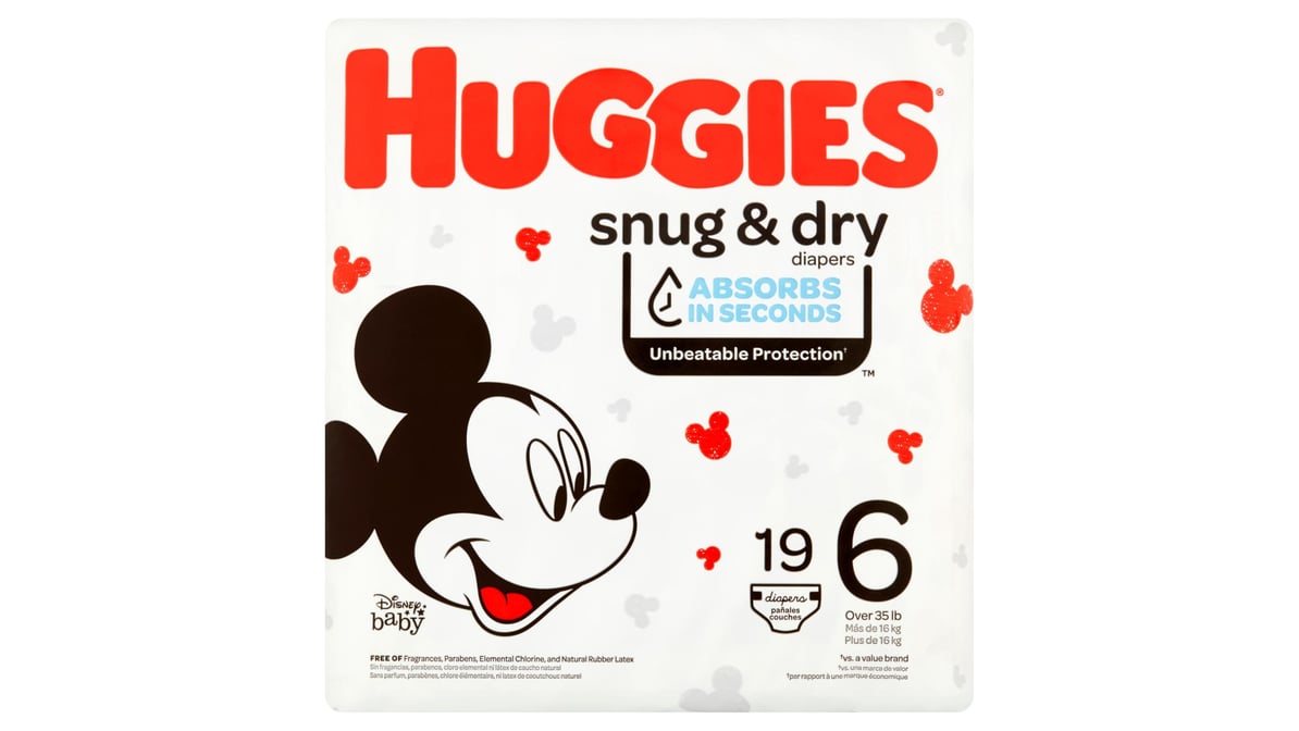 Huggies Snug & Dry Baby Diapers 6 (19 ct)